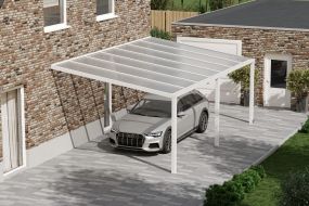 Flacher Carport Weiß (7.0 x 4.0 M)