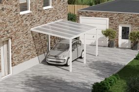 Flacher Carport Weiß (5.0 x 3.0 M)