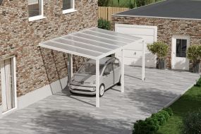 Flacher Carport Weiß (6.0 x 3.0 M)