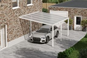 Flacher Carport Weiß (5.0 x 4.0 M)